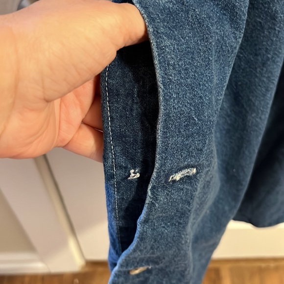 Vintage 80s Denim Jumper Dress 14 - Picture 5 of 5